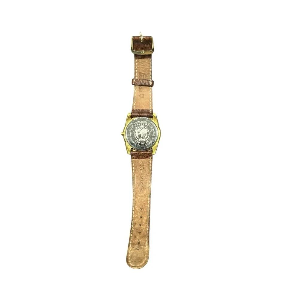 CITIZEN Eco-Drive Calendar Watch E100-H25721 Gold Plated Over Stainless Steel - Picture 3 of 4